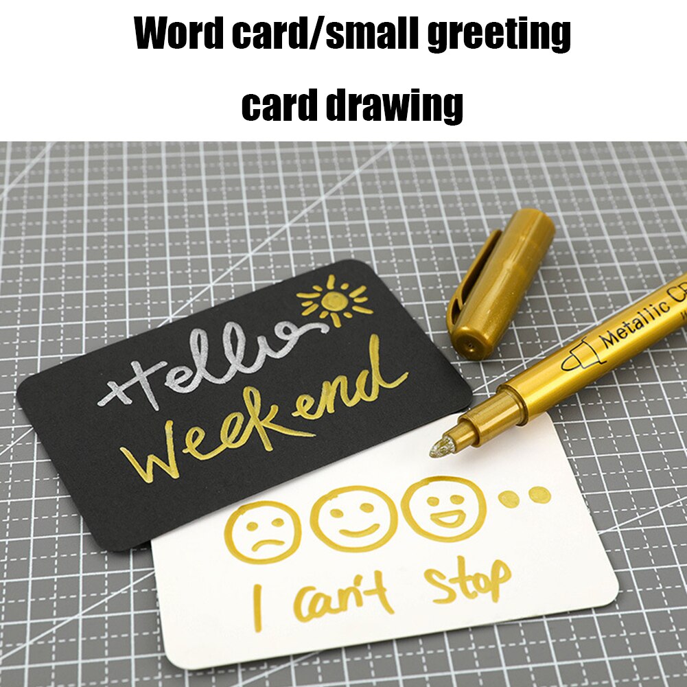 1/12pcs Waterproof Permanent Paint Marker Pens Gold Silver For Drawing Students School Office Supplies DIY Marker Craftwork Pen