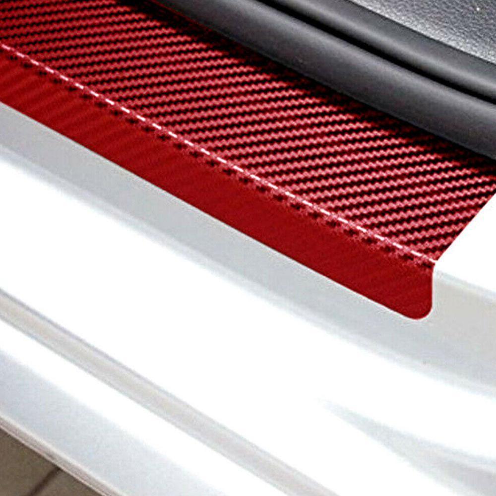 4PCS 60x6.8cm 3D Carbon Fiber Sticker for Automobile Threshold Door Anti-kick Protection Sticker Protective Strip Sticker