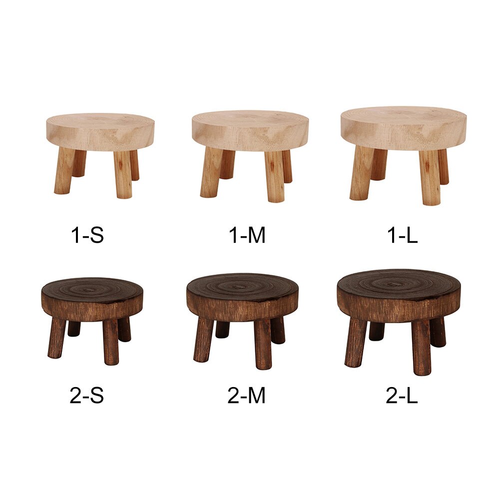 Garden Stool Wooden Holder Free Standing Home Decor Base Succulent Display Bonsai Plant Stand Indoor Outdoor Balcony Flower Pot