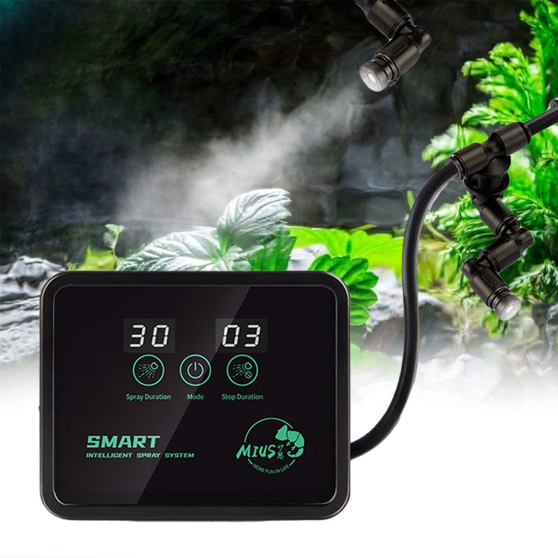 Smart Chameleon Tank Humidifier with Electronic Timer Rainforest Tank Maker Irrigation System Sprinkler Touchscreen Kit