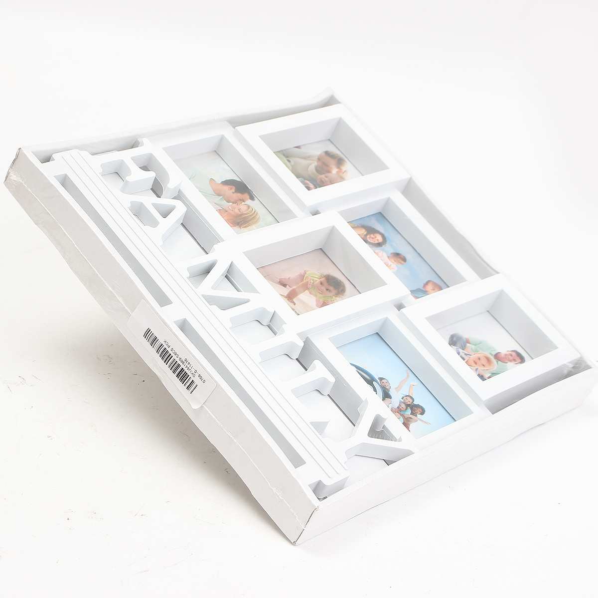 Wit Plastic Familie Fotolijst Muur Opknoping Foto Houder Display Home Decor