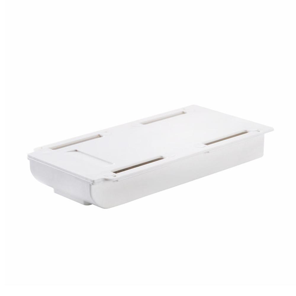 Self-adhesive Hidden Storage Box Under The Desk Drawer Storage Box Household Non-punch-free Sorting Storage: white S