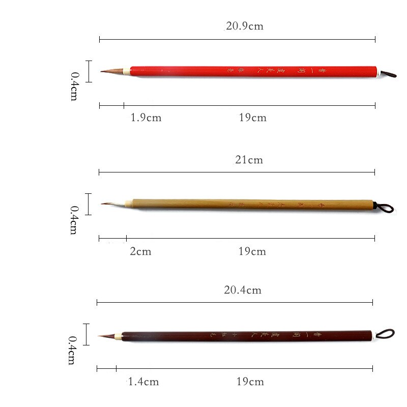 3pcs Chinese Calligraphy Pen Set Caligrafia Beginner Painting Fine Line Brush Pen Lian Calligraphy Brush Pen Set Tinta China