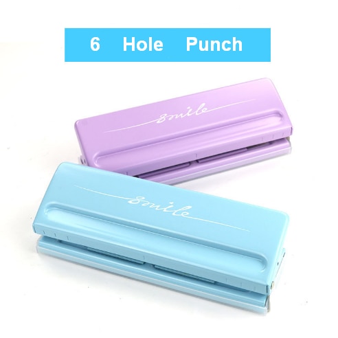 Metal Adjustable 6-Hole Punch for A5, Personal, Pocket Planner Inserts, 6 Sheet Capacity - 5.5mm Hole Diameter