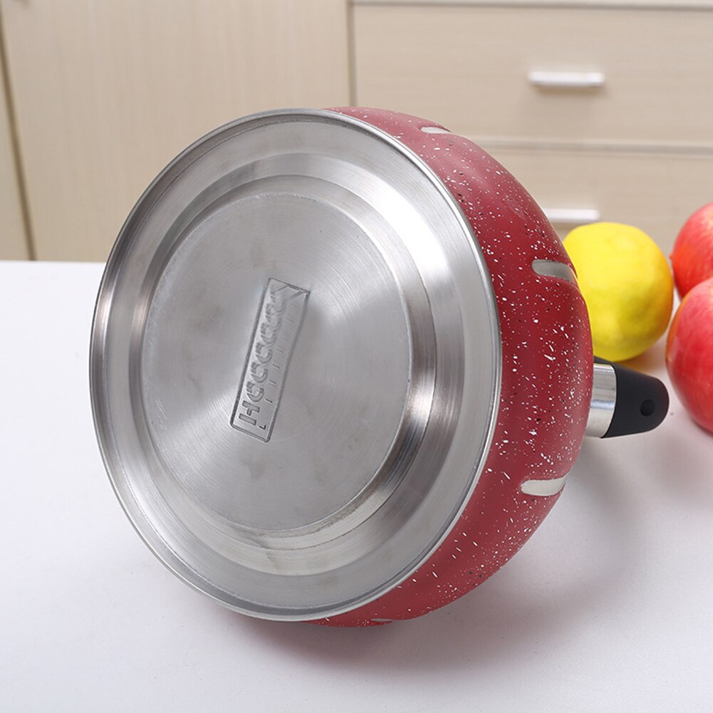 3L Red Whistling Water Tea Kettle With Heat Resistant Handle Stainless Steel Stove Top Teapot