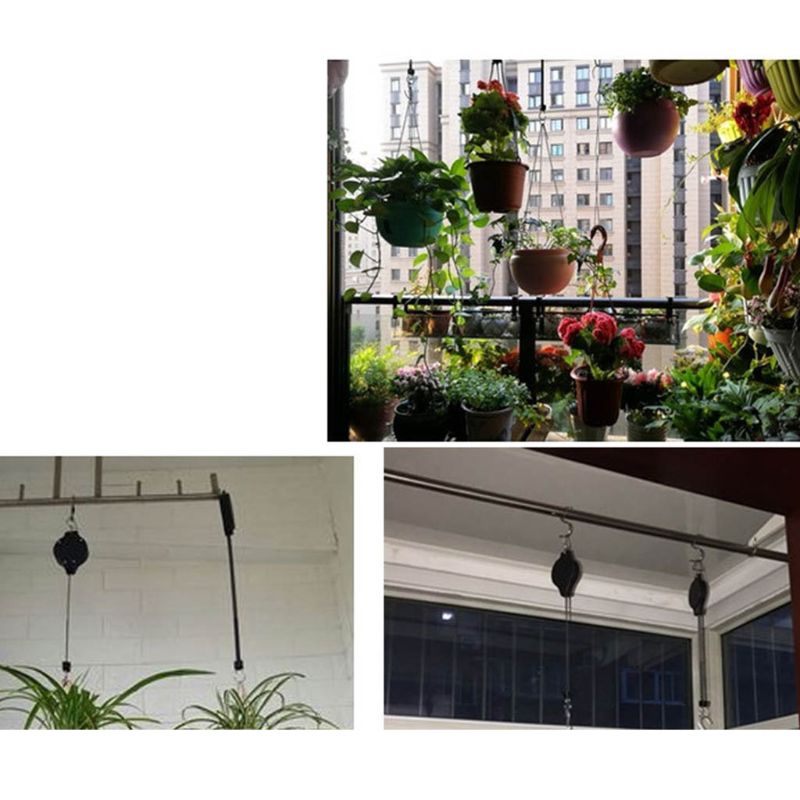 Løftende hængende orkidé pot krog plante udtrækkelig bøjle blomsterkurv  p0re