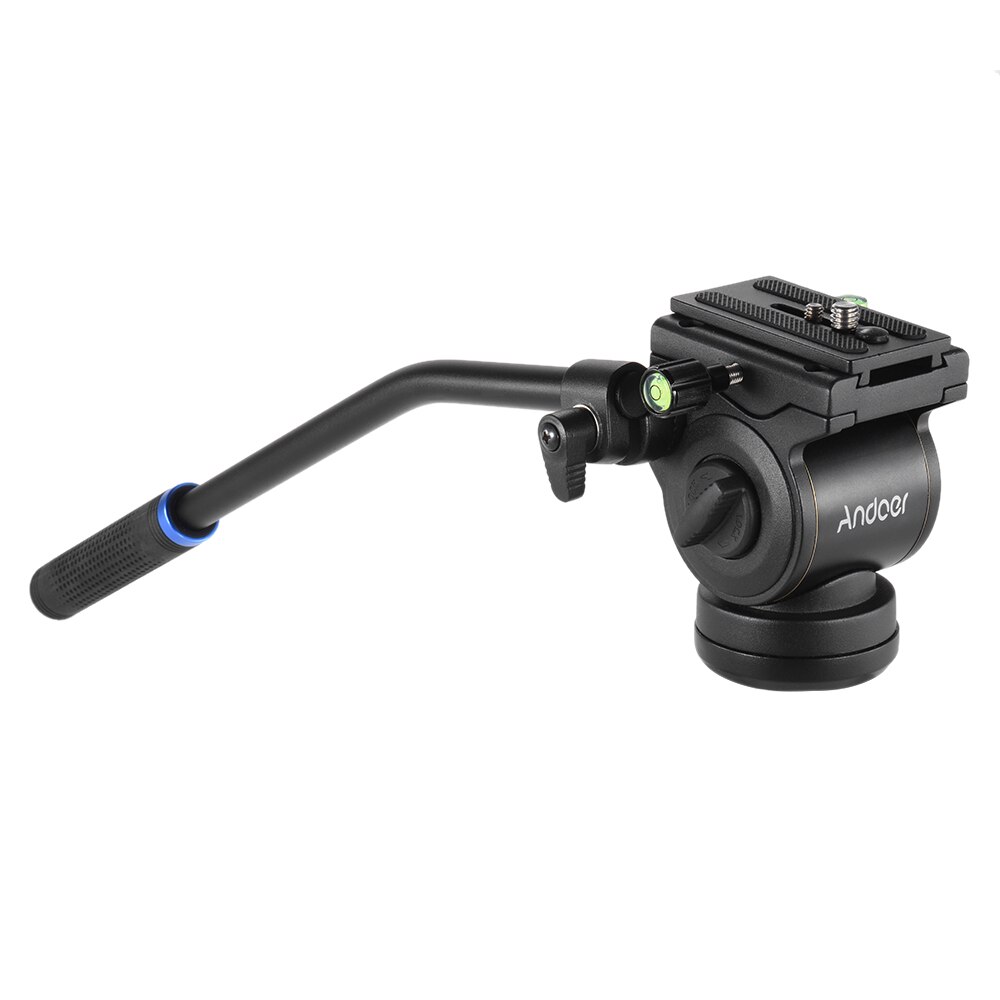 Andoer Photography Video Head Slider Rail Fluid Drag Tilt Hydraulic Damping Head Base Diameter Quick Release Plate