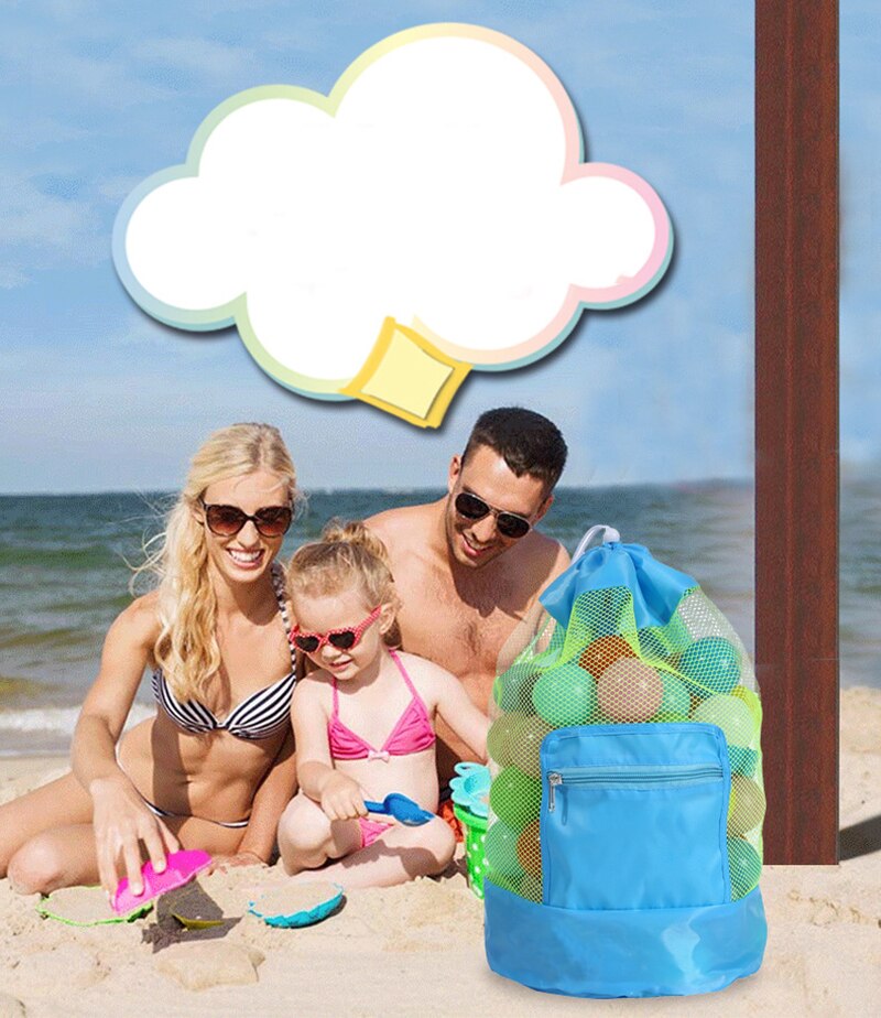 Borsa da spiaggia per bambini portatile per bambini borsa da spiaggia per bambini giocattoli da spiaggia per bambini borse a rete per stoccaggio zaino pieghevole per bambini