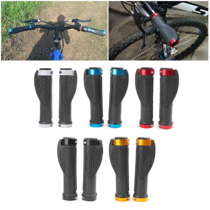Guidão ergonômico de bicicleta, com trava de borracha, antiderrapante, para ciclismo de estrada