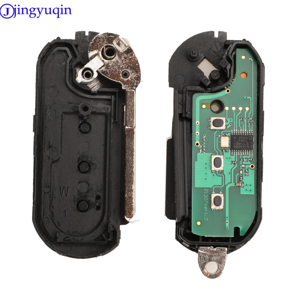 Jingyuqin 3 Knoppen Afstandsbediening Sleutelhanger Fsk PCF7946/PCF7946AT Chip 433 Mhz Voor Fiat 500 Grande Punto