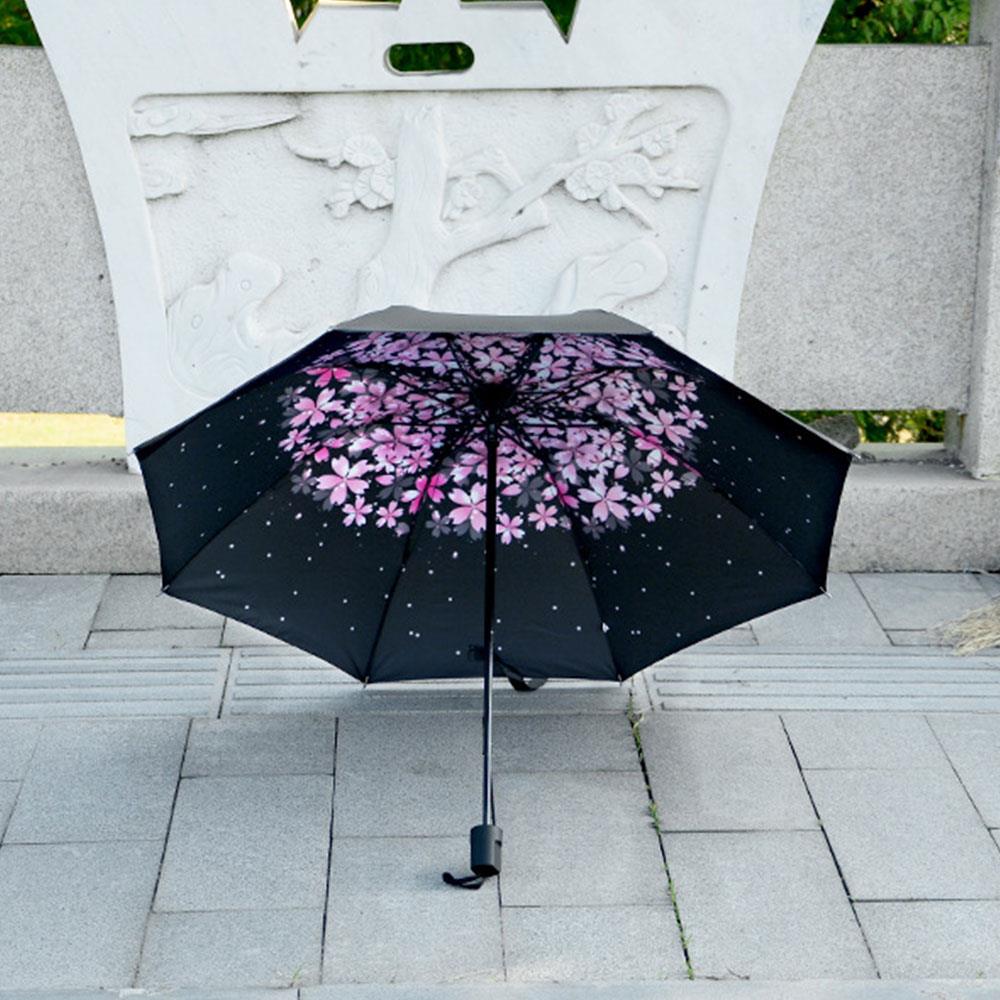 Sombrilla a prueba de polvo portátil Sakura, sombrilla, paraguas Anti-UV, paraguas de impresión interna, para viajes, patio, exteriores, día lluvioso