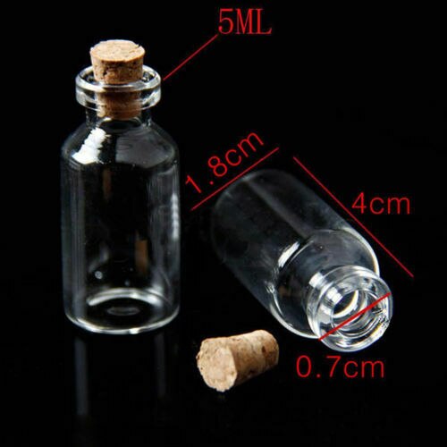 10/20 stücke SchöNe Kleine Flasche sehr klein Klar Leere wünschen Glas Nachricht Fläschchen Mit Korken 14mm x 30mm 2ml Mini Container