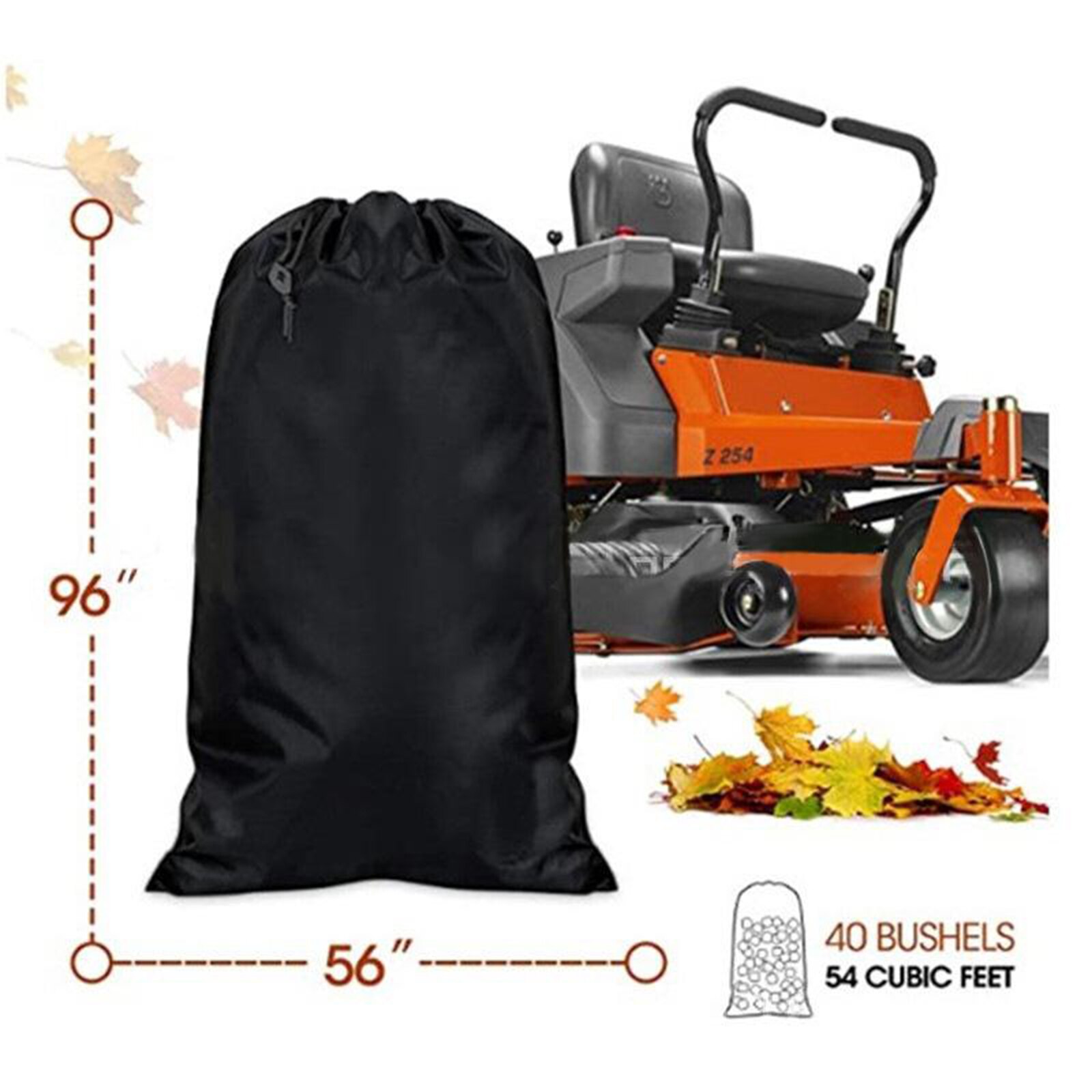 Leaf Bag for Lawn Tractor 54 cu. ft. Opening Lawn Mower Leaf Bags for Fast Garden Leaf Cleaning Fast & Easy Leaf Collection