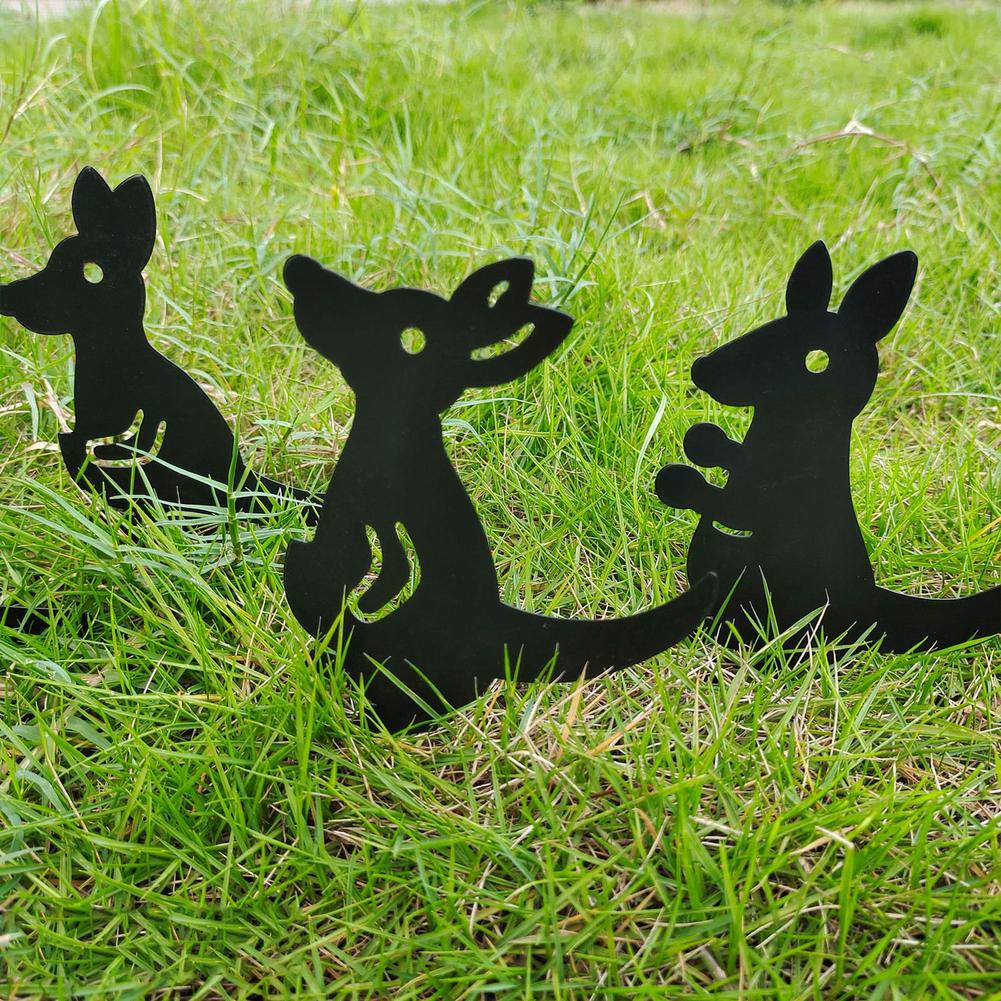 Kangaroo Yard Art Garden Statues Backyard Lawn Stakes Kangaroo Family Yard Decor Garden Decoration Outdoor Garden Ornaments