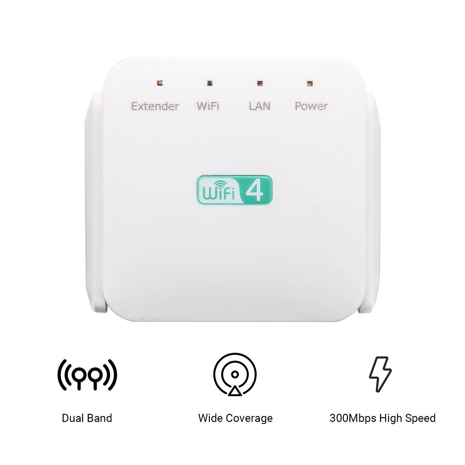 Wireless Repeater WiFi Internet Signal Enhancer Amplifier Booster WiFi Range Extender with Dual External Antennas 300Mbps