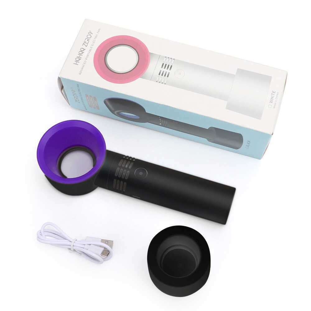 Draagbare Usb Oplaadbare Mini Fan Wimper Fan Droger Bladeless Handheld Fan Voor Wimper Extension Blower Voor Essentiële Wimper: black with box