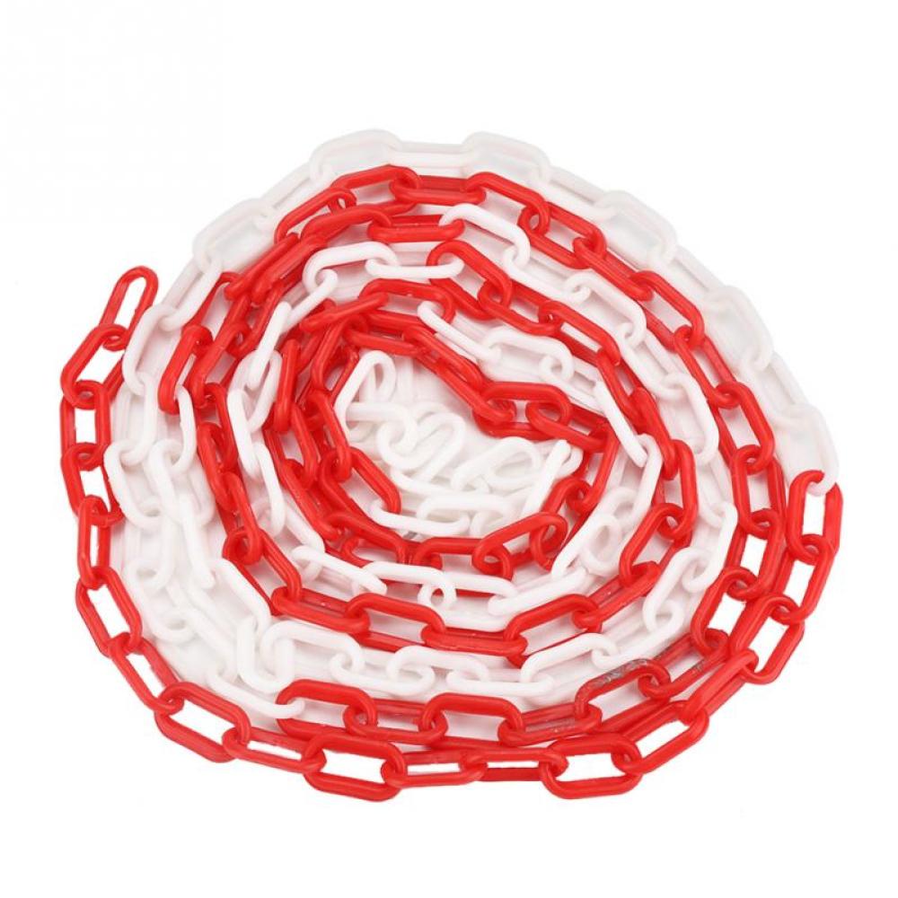 1pcs 5/10M Plastic Waarschuwingsketen Road Waarschuwing Blok Barrière Keten Verkeer Menigte Parking Controle 6/8/10MM Bescherming Accessoires: Zilver / M4