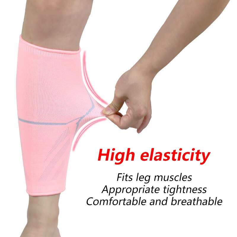 Calentadores de piernas de ciclismo para mujer, para correr, senderismo, manga de compresión para pantorrillas, polainas de protección alta, envoltura deportiva elástica, soporte para espinilleras: Rosa / M