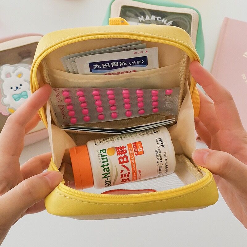 Bentoy Milkjoy Korea Rabbit Orange Flower Cosmetic Case women Daily Makeup Bags Cute Home Storage Case Bag Pouch