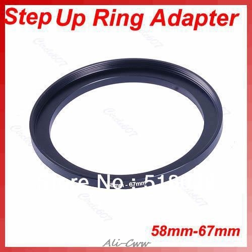 1Pc Metall 58mm-67mm 58-67mm 58 bis 67 Schritt Bis Filter Ring-Adapter schwarz