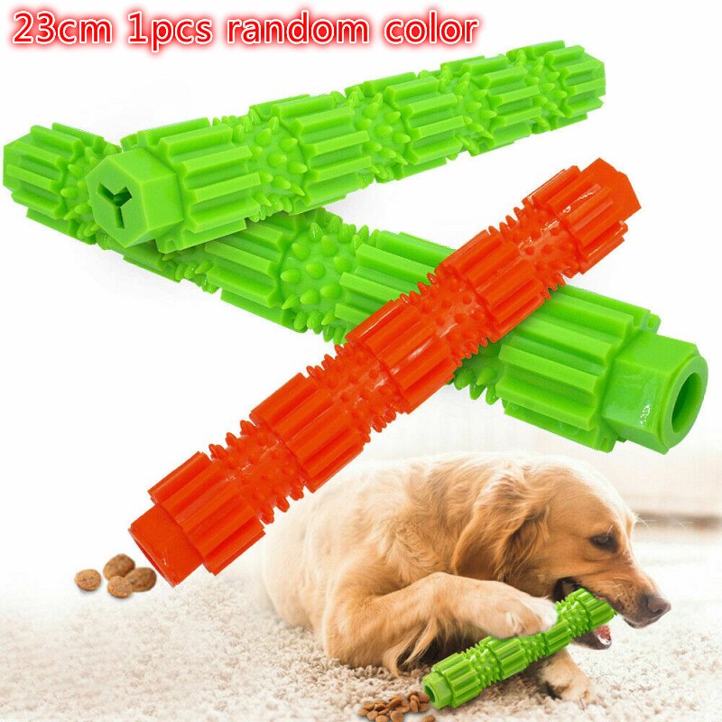 Gummi hund kæledyr tygge dispensering legetøj mad dispenser kugle bid rense tænder giftfri hund forsyninger: Stor tilfældig farve