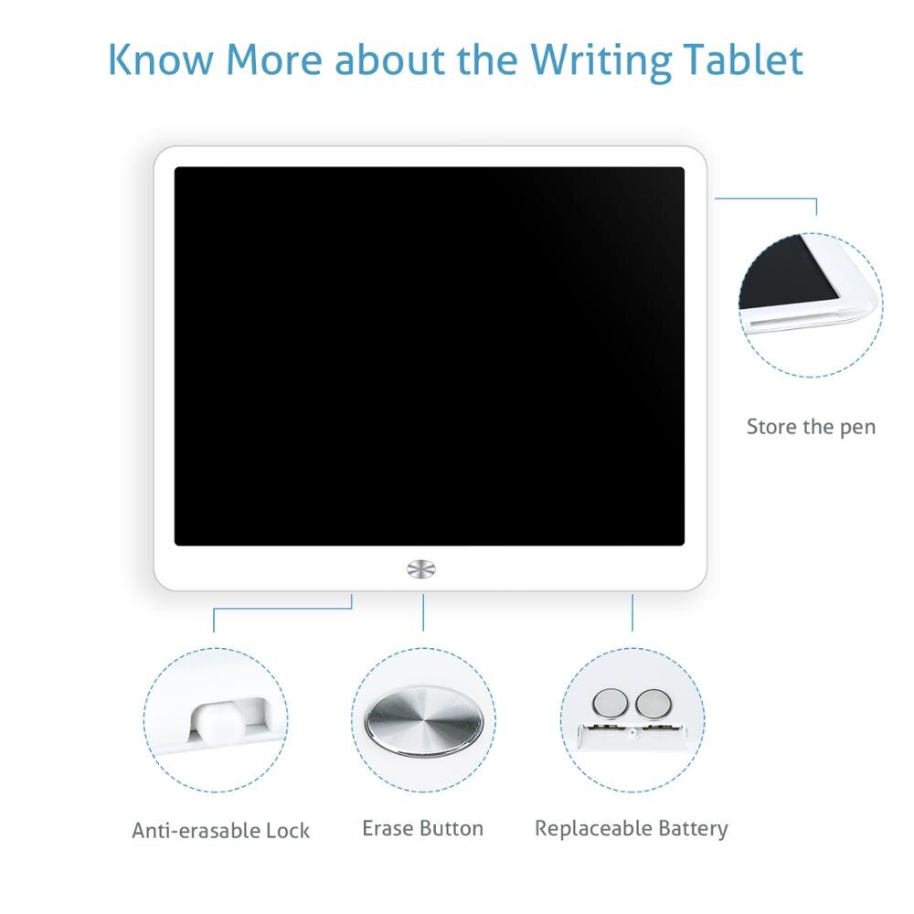 Lcd Schrijfblad 15 Inch Tekening Handschrift Pad Bericht Graphics Board Kids Schrijfbord Lock Key Een Klik Clear kind