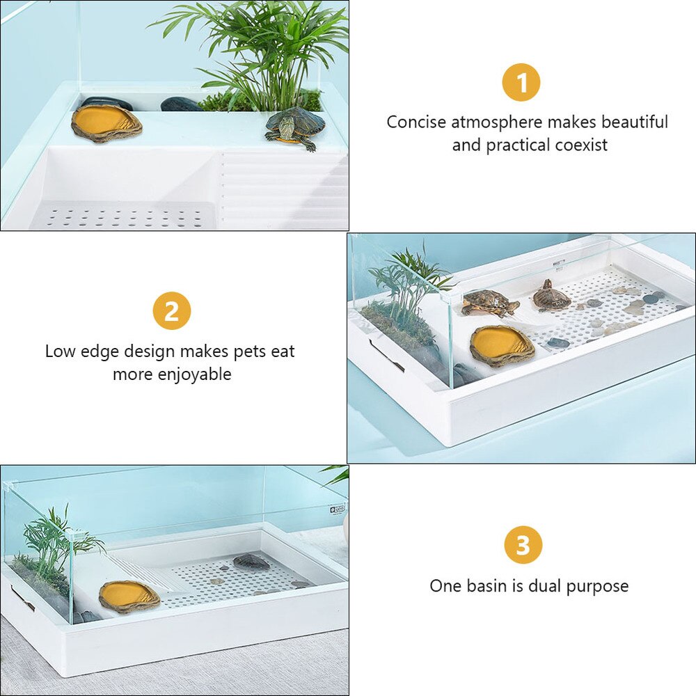 Pet Reptile Feeder Bowl Dragon Beard Turtle Resin Landscape Pet Cage Drink Bowl