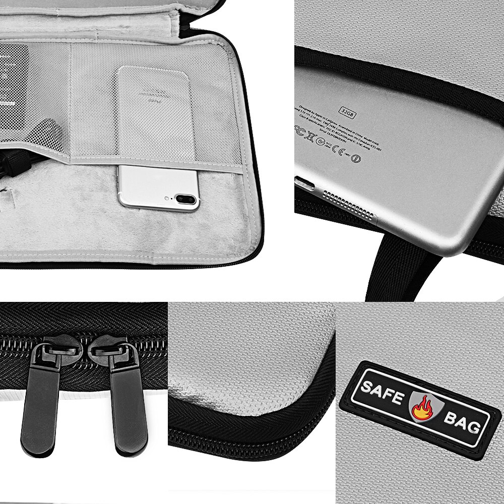 Silicone Fire and Water Resistant Organizer Bag Fireproof Laptop Bag with Heat-Insulation Interlayer Liquid Safe Accessories