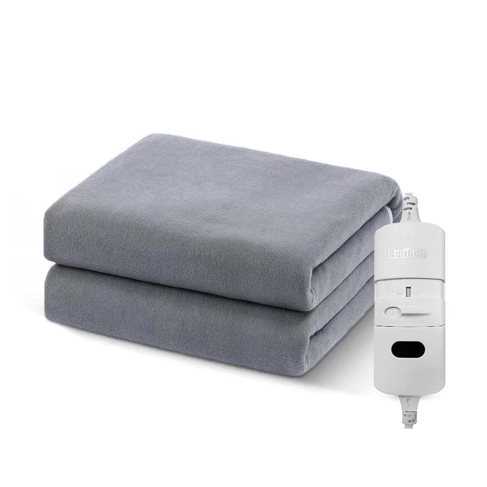Manta calefactora eléctrica, termostato automático, calentador de doble cuerpo, colchón de cama, enchufe europeo, alfombras eléctricas calentadas de 220V: Blanco / 600 W