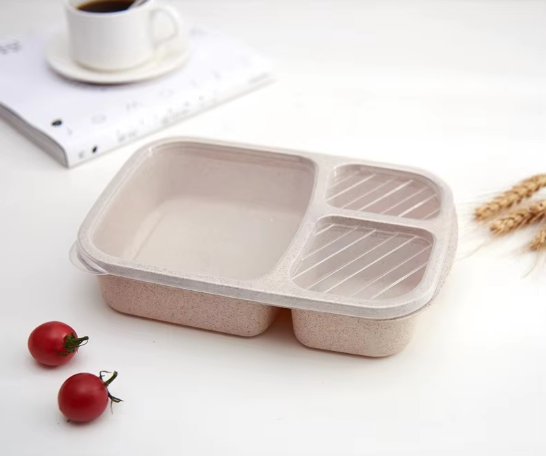 Separate Lunch Box Portable Bento Box Lunchbox Leakproof Food Container Microwave Oven Dinnerware For Kids School Adult Office: WHITE