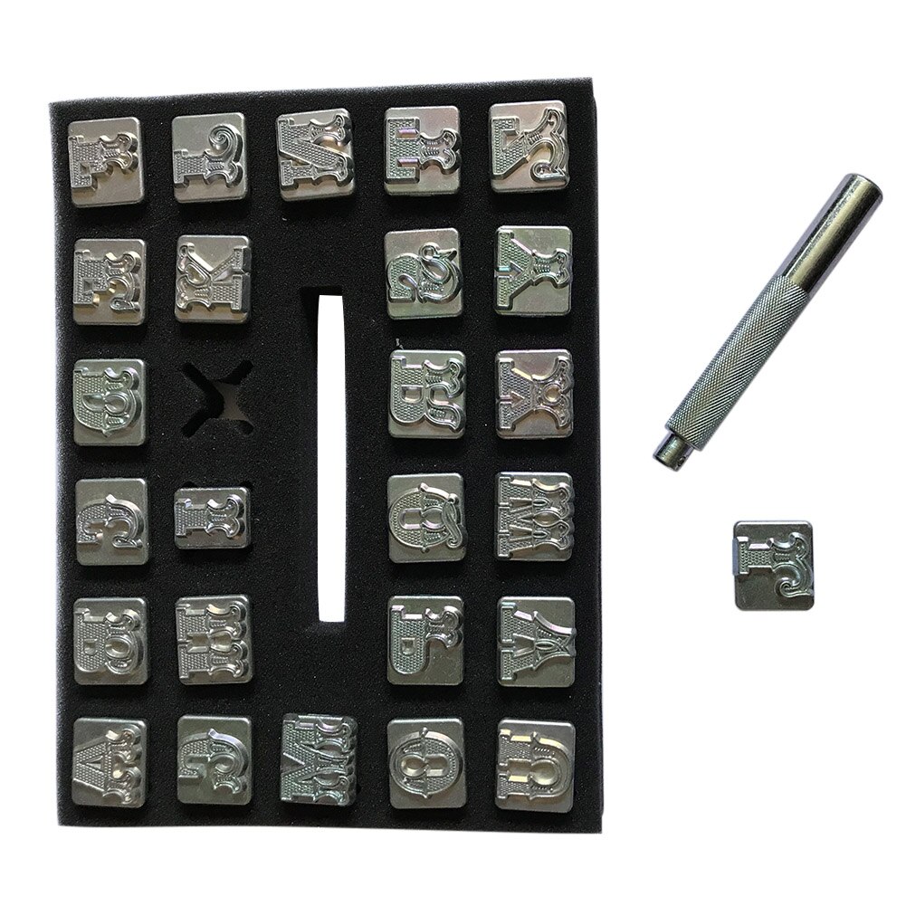 Tallado cuero arte alfabeto Set letras sello hecho a mano Durable Metal DIY venta herramienta TB