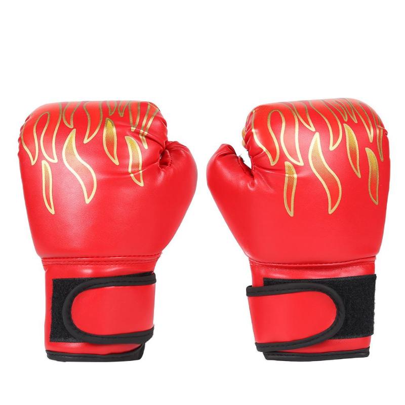 2pcs Child Boxing Gloves Kids Training Fighting Gloves Boxing Training Fighting Gloves Kid Breathable Sparring Flam: Red