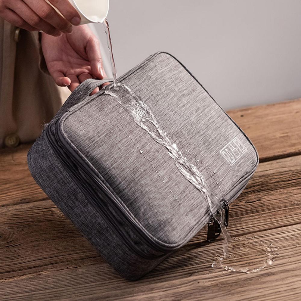 3-layer Electronics Storage Bag Gadget Organizer Multi-functional Digital Devices Organizer Data Cable Storage Case