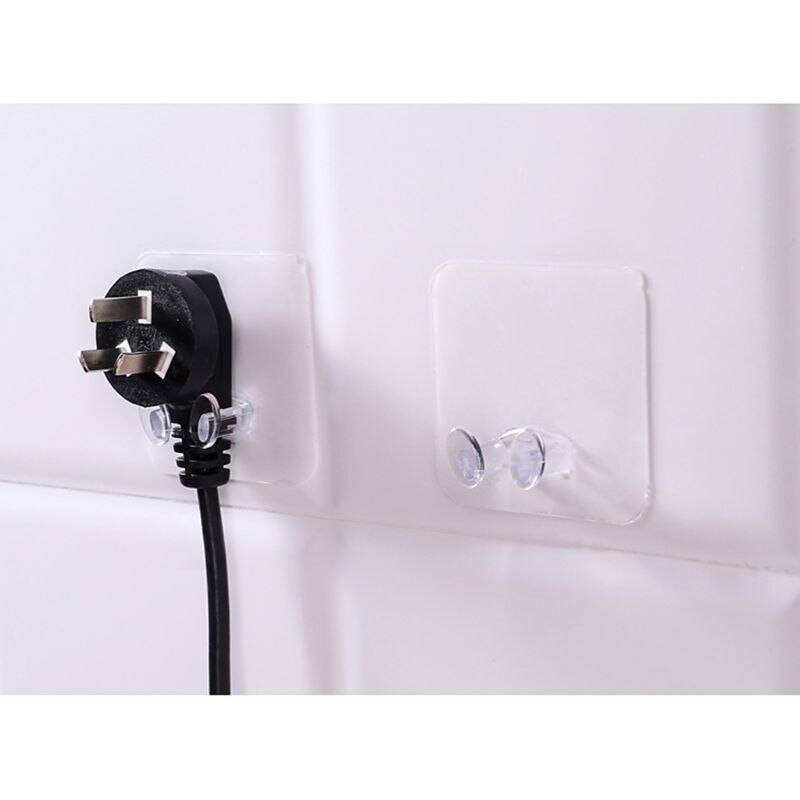 5pcs Wall Storage Hook Power Plug Socket Holder Transparent Adhesive Hanger Shaving Razor Rack Home Office Bathroom