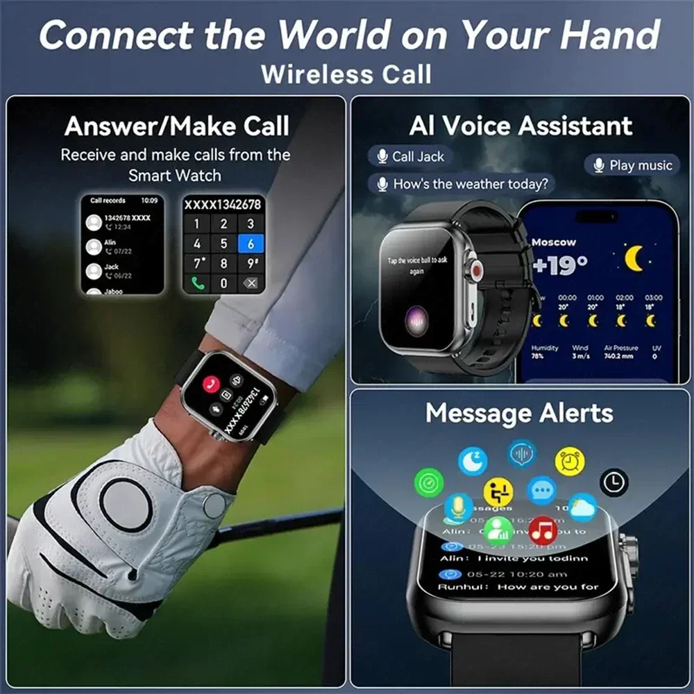 2025 novo relógio ultra 2 se masculino feminino 1000mah gps track watch freqüência cardíaca 100 + esporte bt chamada à prova dwaterproof água relógio inteligente para ios android