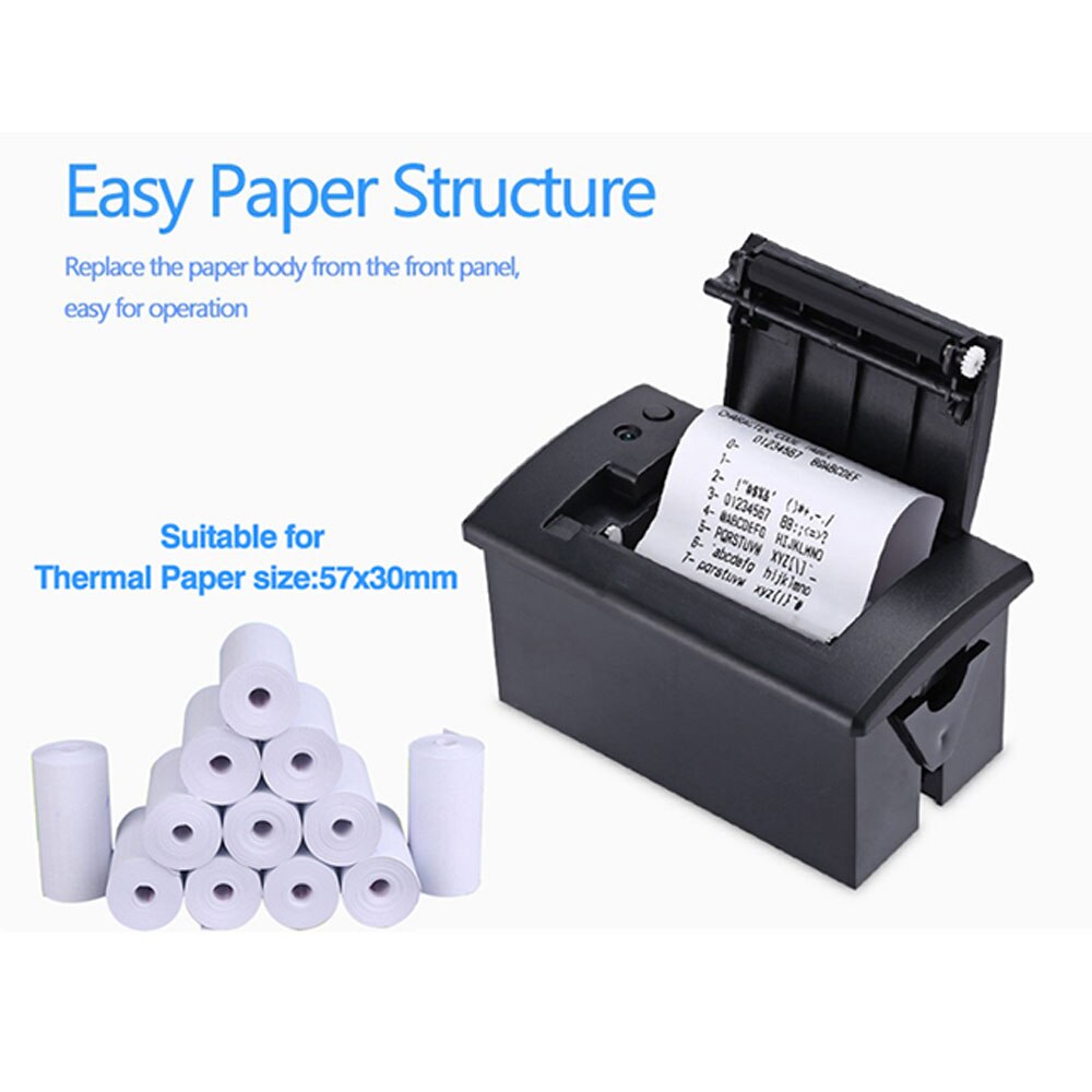 Mini 58mm Panel Embedded Thermal Printer with Interface RS232 TTL Use for Receipt Ticket ESC POS Arduino Android 5v-9v QR701