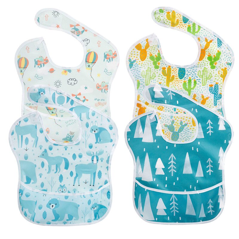 Lente En Zomer Waterdicht Slabbetje Polyester Tpu Coating Voeden Bib Wasbare Baby Bib, Baby Voedsel Catcher