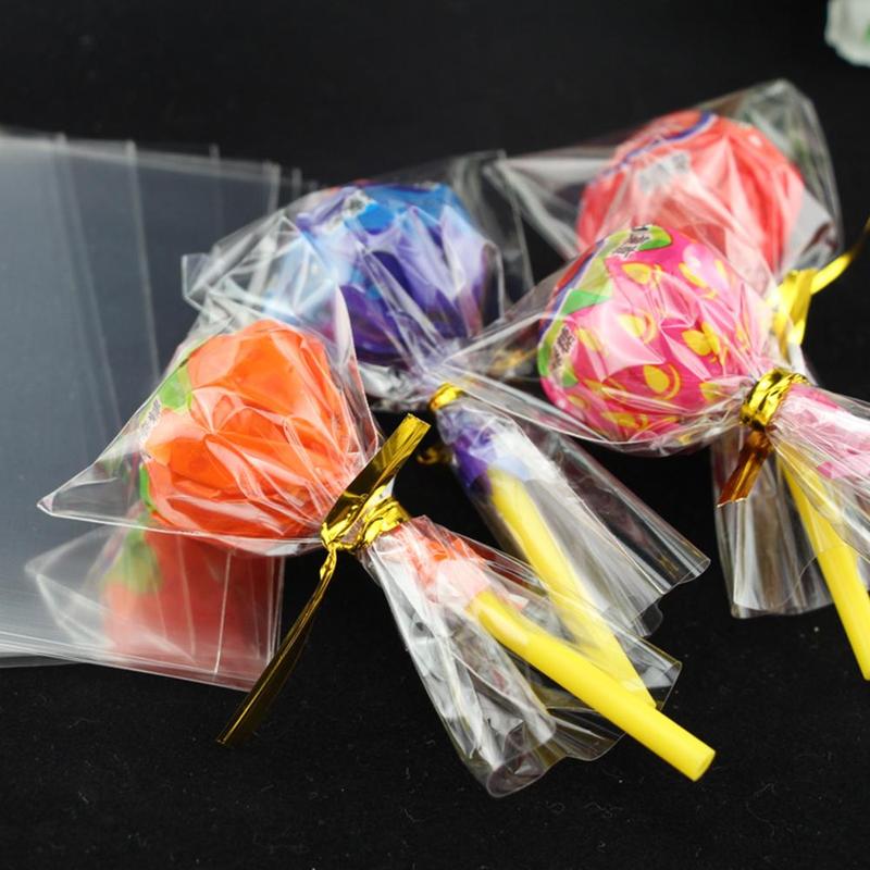 100pcs/Bag Transparent Opp Plastic Bags For Candy Wedding Packaging Bag Cellophane Party Bag Cookie Lollipop B2N4