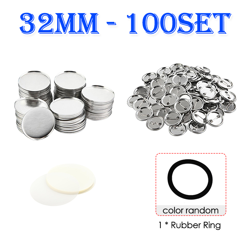 100Set leere Abzeichen Pin Button Maker Herstellung von Teilen liefert 25mm 32mm 37mm 44mm 58mm DIY Button Herstellung für Punch Press Maschine: Licht Grün