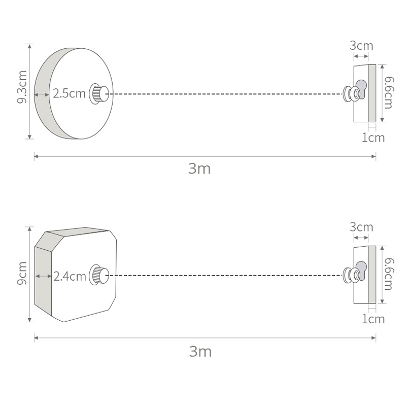 304 Stainless Steel Retractable Wall Mounted 3m Washing Clothes Drying Line Rack Cloth Hanging Rope Chromed 5 Star Hotel