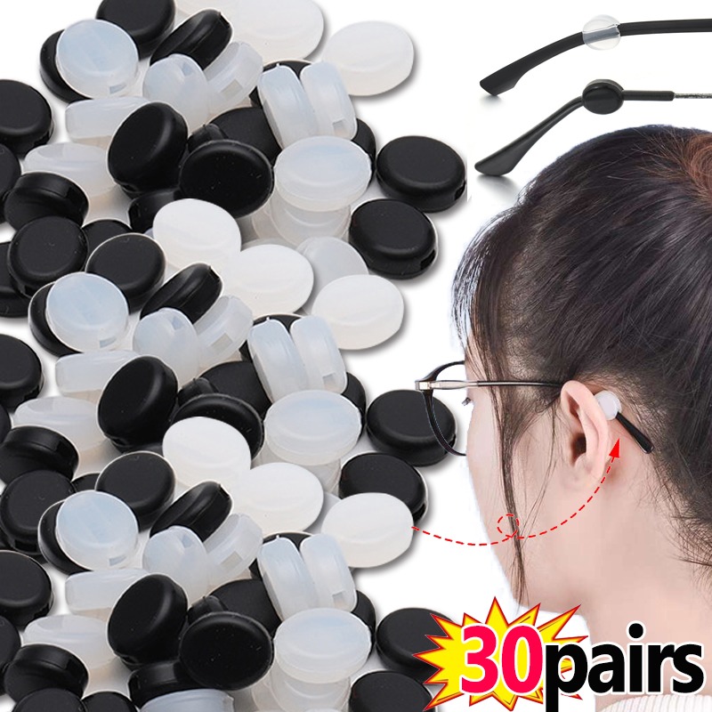 Gafas de silicona transparente, agarre antideslizante, soporte para punta de patilla, 2/60 Uds., gancho redondo pequeño transparente para la oreja, accesorios para gafas
