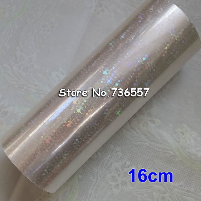 Heißprägefolie Papier Rolle Holographische folie transparent folie oder kunststoff 16cm x 120m Zerbrochen Glas: transparent Stern