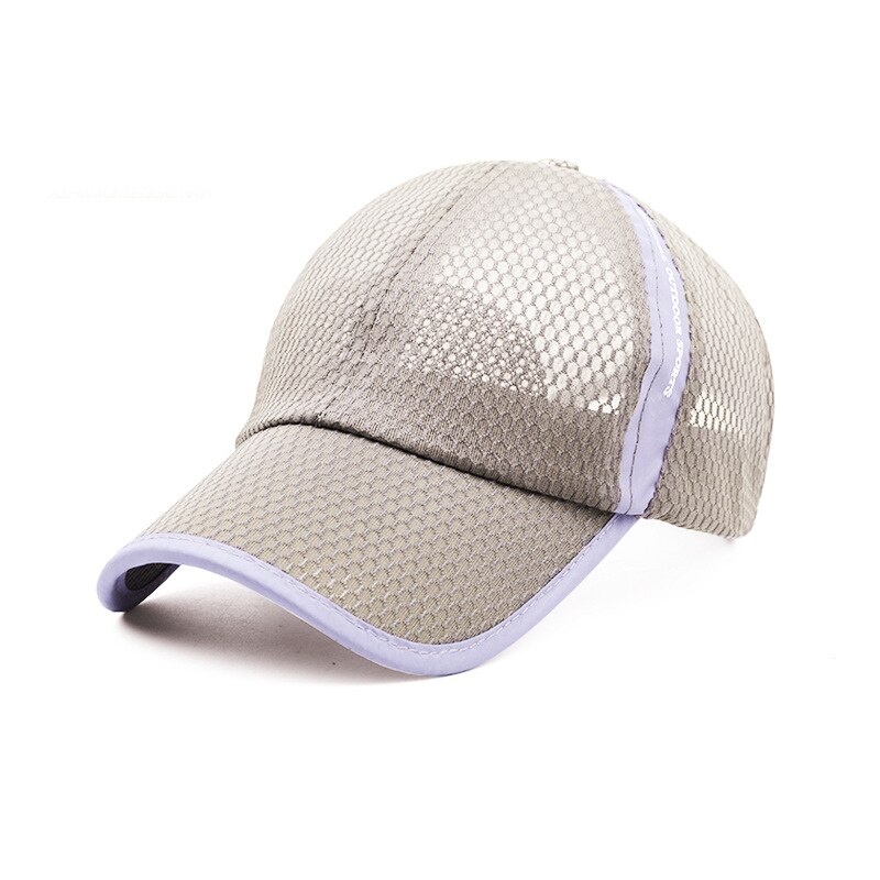 Sommer unisex par hat hurtig tør udendørs uv beskyttelse afslappet sport plaid mesh hætter: Beige