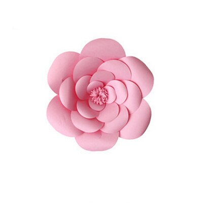 Gör-det-själv konstgjorda stora papper rosblommor bakgrund kompletta kit för bröllop och evenemang plantskola inredning blommig väggkonst papper blomma hantverk: Rosa / 1 st 30cm