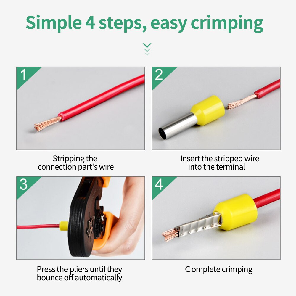 1200pcs Pin End tube Terminal Insulated Ferrule Wire Copper Crimp Connector Cord Fast Wire Terminals Kit tubular terminal