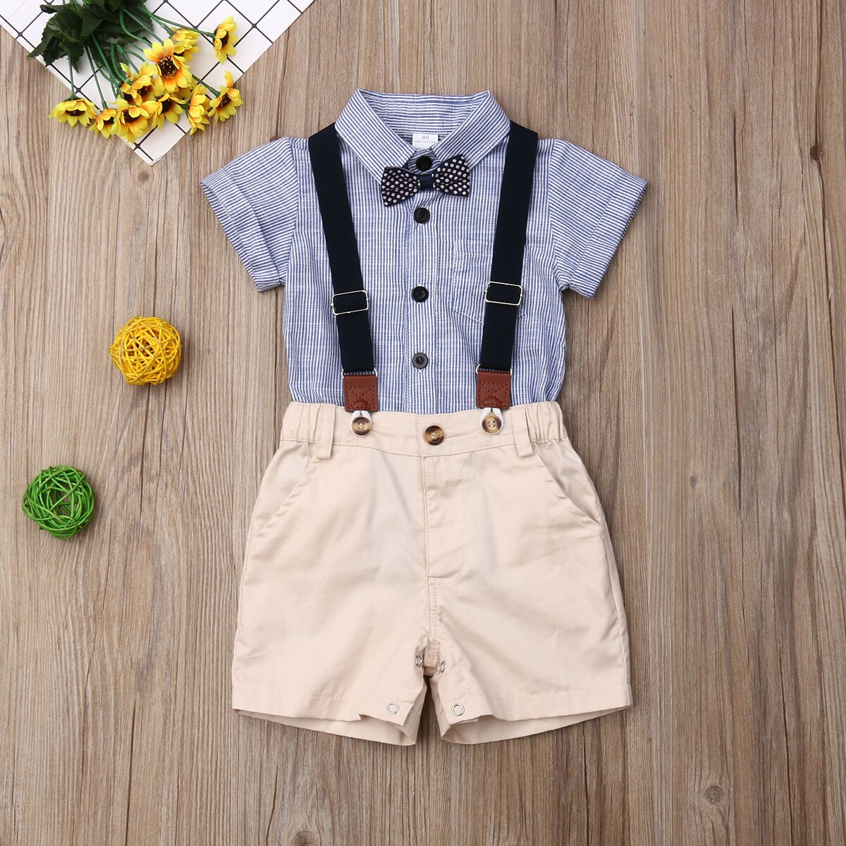 Pudcoco sommer nyfødt lille barn drengetøj korte ærmer skjorte toppe korte bukser gentleman outfit tøj overalls sæt