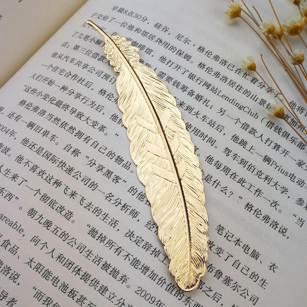 1pc Retro Feather Metal Bookmark Beautiful Cool Book Page Mark Children Student Stationery School Office Supplies