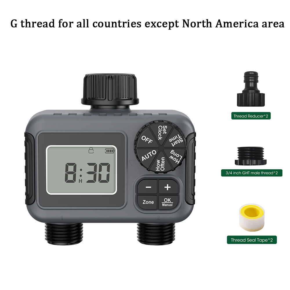 Insoma 2-Zonen-Sprinkler-Timer, programmierbarer Gartenschlauch-Timer, wassersparender Bewässerungsregler für Rasen- und Hof-Tropfsysteme, IPX5: verrotten