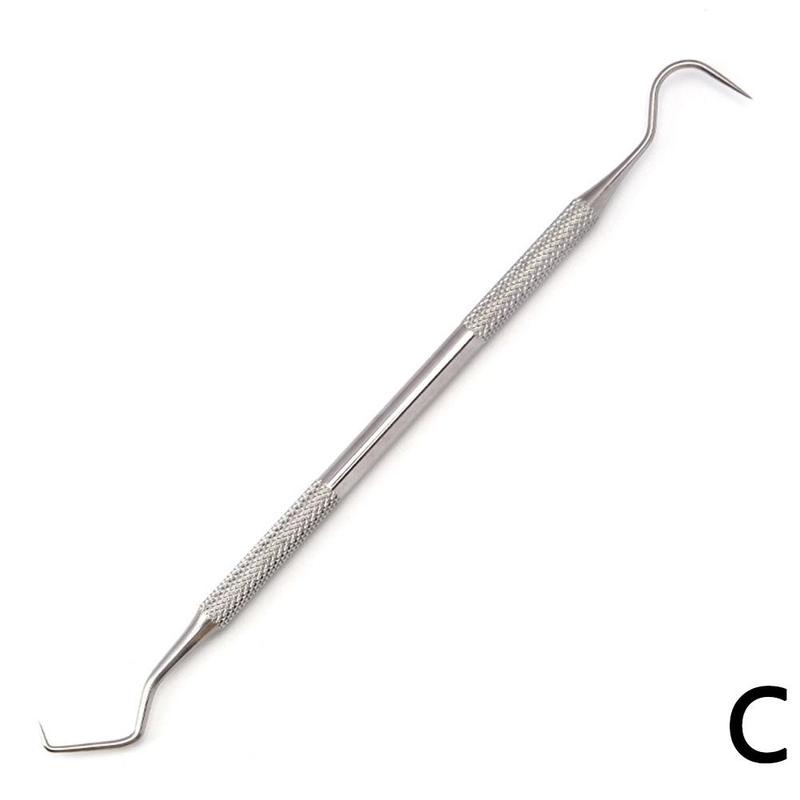 Ferramentas de aço inoxidável dentista dental espelho cabeça dupla sonda dental conjunto ferramenta limpeza do dente conjunto cuidados: C
