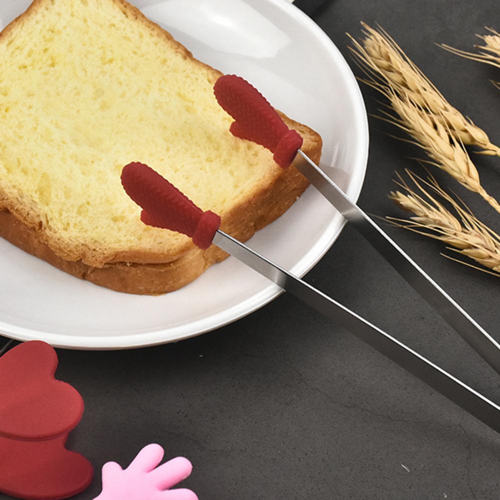 Food Clip Portable Cute Stainless Steel Mini Hand-Shaped Ice Cube Sugar Tong Kitchen Supplies Cake Shop Bread Clamp Gadget Clips